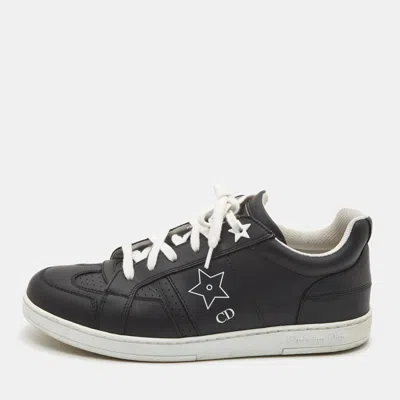 Pre-owned Dior Black Leather Star Sneakers Size 36