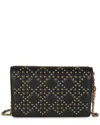 Dior Black Leather Studded Lady  Wallet On Chain (authentic Pre-loved) In Black