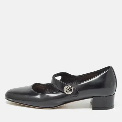 Pre-owned Dior Black Leather Uniform Mary Jane Pumps Size 35.5