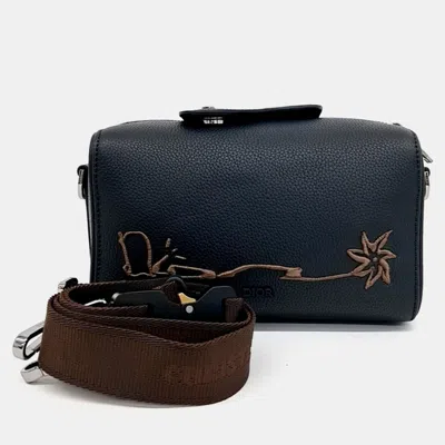 Pre-owned Dior Black Leather X Cactus Jack Ringo Messenger Bag