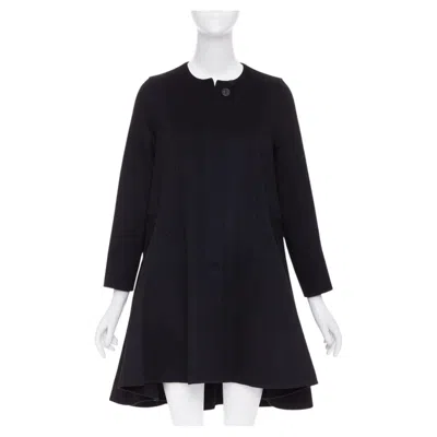 Pre-owned Dior Black Lightweight Double Faced 100% Cashmere Flared Hem Coat Fr34 Xs