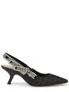 Dior Black Logo Pumps In Multicolor