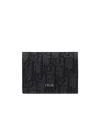 Dior Black Logo Wallet In Black