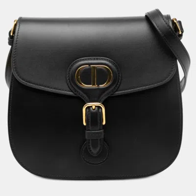 Pre-owned Dior Black Medium Calfskin Bobby Frame Flap