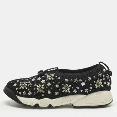 Pre-owned Dior Black Mesh Fusion Low Top Sneakers Size 39