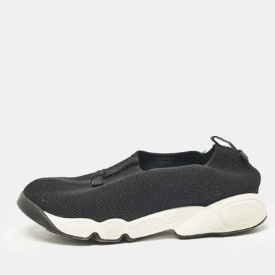 Pre-owned Dior Black Mesh Fusion Slip On Sneakers Size 36.5