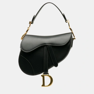 Pre-owned Dior Black Mini Saddle