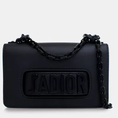 Pre-owned Dior Black Mini Ultra Matte Calfskin J'a Chain Flap