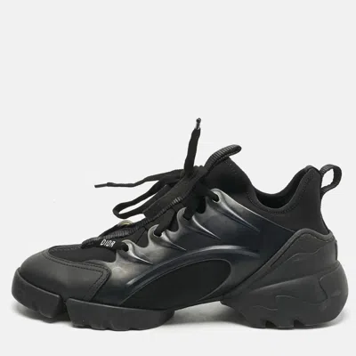 Pre-owned Dior Black Neoprene And Pvc D-connect Low Top Sneakers Size 36