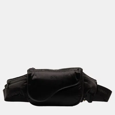 Pre-owned Dior Black Nylon Saddle Universe Belt Bag