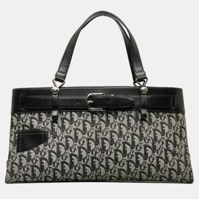Pre-owned Dior Black Oblique Canvas Jean Pocket Tote Bag