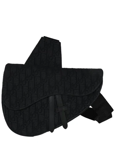 Dior Black Oblique Canvas Saddle Crossbody (authentic Pre-loved)
