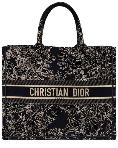 Dior Black Oblique Tapestry Canvas Jardin D'hiver Book Tote (authentic Pre-loved)