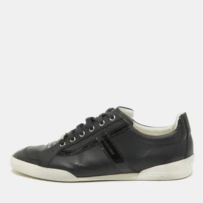 Pre-owned Dior Black Patent And Leather Low Top Trainers Size 43