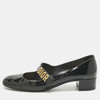 Pre-owned Dior Black Patent Leather Baby-d Mary Jane Pumps Size 41.5