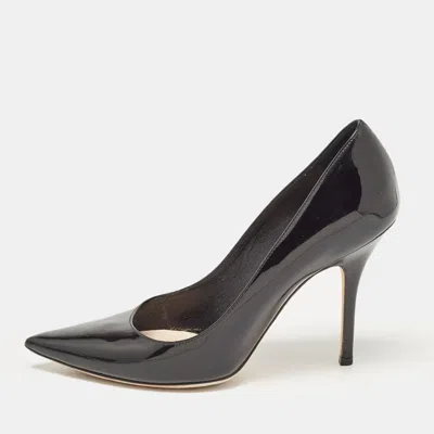 Pre-owned Dior Black Patent Leather Cherie Pumps Size 37.5