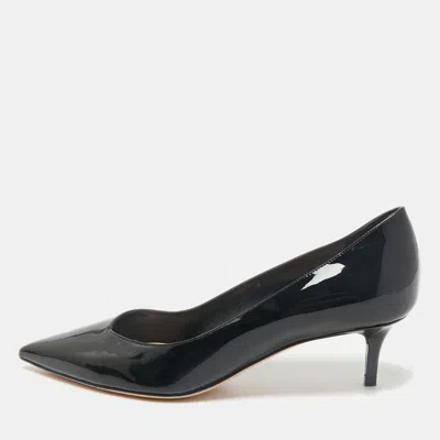 Pre-owned Dior Black Patent Leather Pointed Toe Pumps Size 37