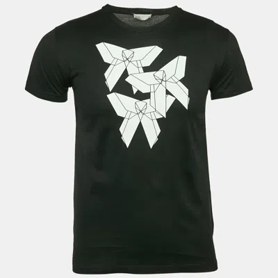 Pre-owned Dior Black Printed Jersey Crewneck T-shirt S