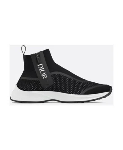Dior Black Printed Logo High-top Casual Sneakers
