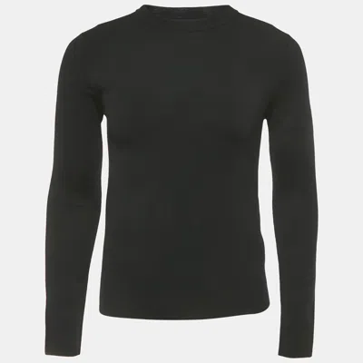 Pre-owned Dior Black Stretch Knit Crewneck Sweatshirt Xs