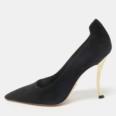 Pre-owned Dior Black Suede D-fame Pumps Size 39