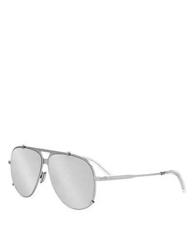 Dior Blacksuit A3u Pilot Sunglasses, 59mm In Shiny Palladium/smoke Mirror