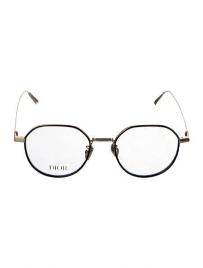 Pre-owned Dior Black Suit O R3u Round Eyeglasses