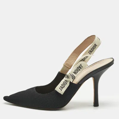 Pre-owned Dior Black Technical Fabric J'a Slingback Pumps Size 41