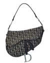 Dior Black Canvas Oblique Saddle Bag (authentic )