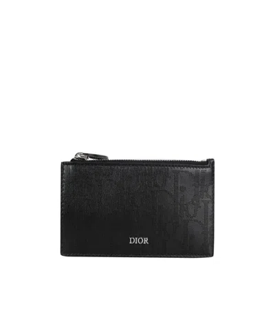Dior Black Twill Embossed Purse