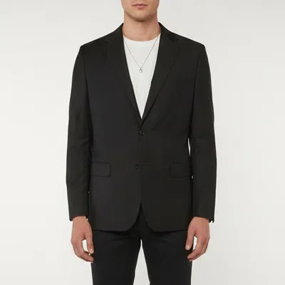 Pre-owned Dior Black Virgin Wool Button Strap Detail Jacket L