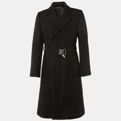 Pre-owned Dior Black Wool & Mohair Double Breasted Coat S