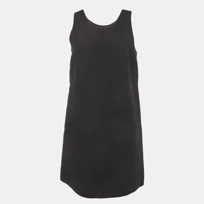 Pre-owned Dior Black Wool Blend A-line Mini Dress L