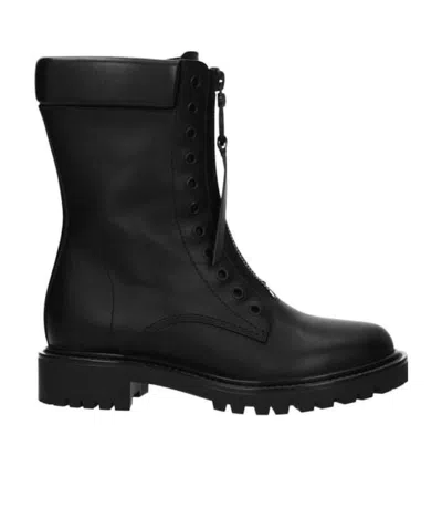 Dior Black Zipper Ankle Boots