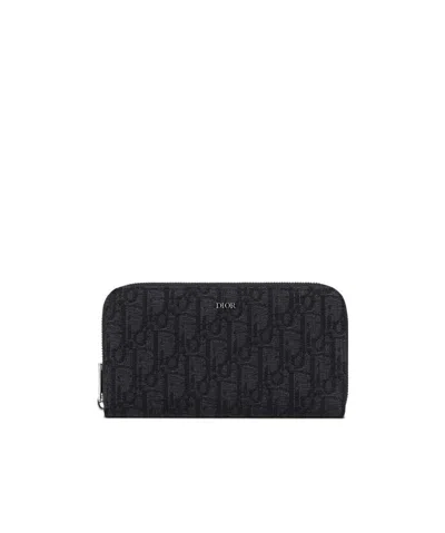 Dior Black Zipper Long Purse
