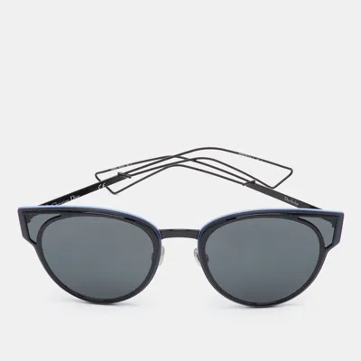 Pre-owned Dior Black/blue 006p9 Sculpt Frame Cat Eye Sunglasses