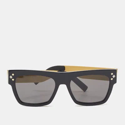 Pre-owned Dior Black/gold Tone Cd Diamond S8i Square Sunglasses
