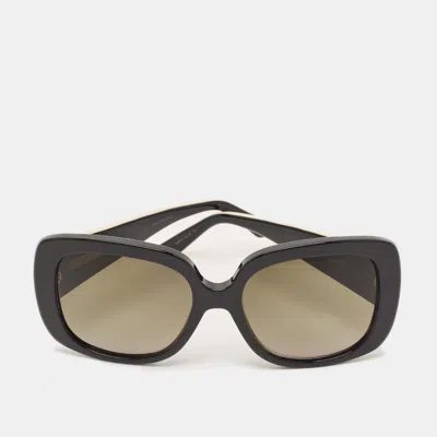 Pre-owned Dior Black/off White Gradient Ladylady 1d Cannage Square Sunglasses
