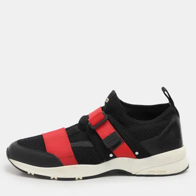Pre-owned Dior Black/red Mesh And Leather B21 Slip On Trainers Size 43.5