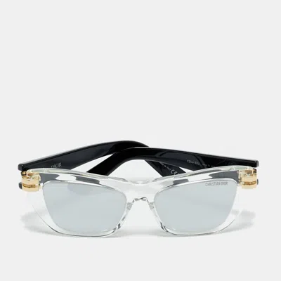 Pre-owned Dior Black/silver Mirrored C B2u 89a4 Cat Eye Sunglasses
