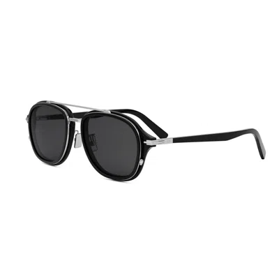 Dior Blacksuit A4u 10a0 Smoke Pilot Men's Sunglasses Dm40155u 01a 53 In ["black"]