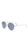 Dior Blacksuit R6u Round Sunglasses, 54mm In Silver/blue Solid