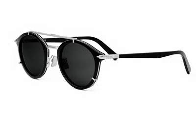 Dior Blacksuit R7u Smoke Round Men's Sunglasses Dm40111 01a 50 In ["black"]