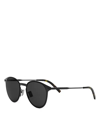Dior Blacksuit R8u Round Sunglasses, 51mm In Black/smoke