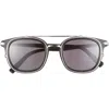Dior Blacksuit S14i 49mm Small Square Sunglasses In Shiny Black / Smoke