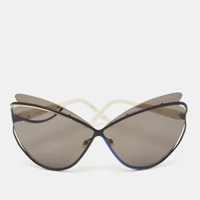Pre-owned Dior Black/white Audacieuse1 Butterfly Sunglasses