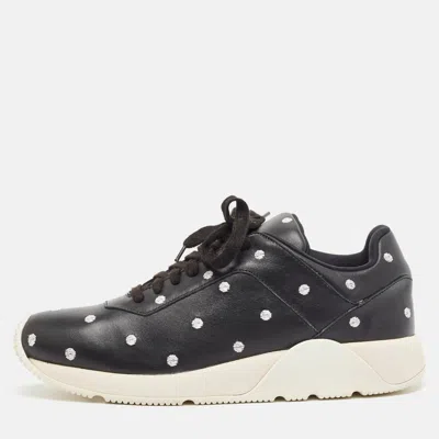 Pre-owned Dior Black/white Leather Lace Up Sneakers Size 40
