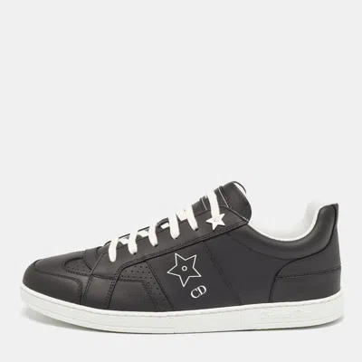 Pre-owned Dior Black/white Leather Ors Low Top Sneakers Size 40