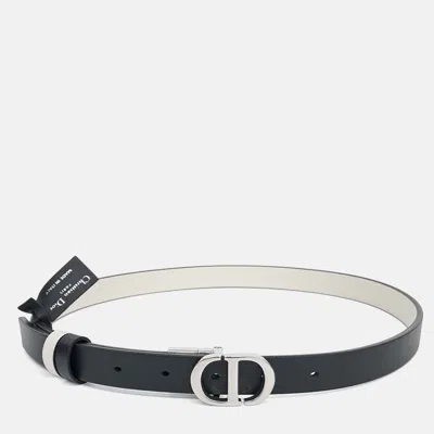 Pre-owned Dior Black/white Reversible Belt