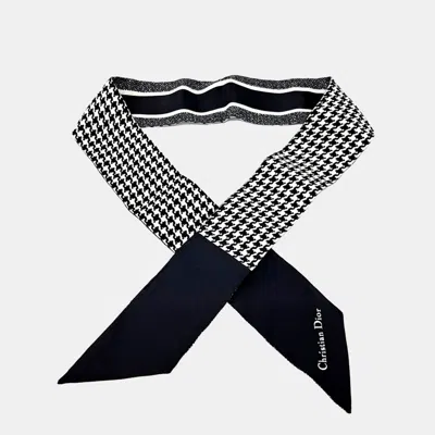 Pre-owned Dior Black/white Silk Mitzah Bandeau